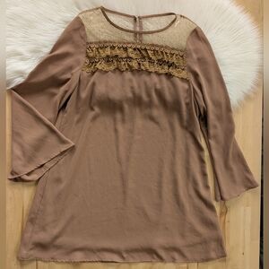 {Entro} Boho Camel Brown Festival Dress